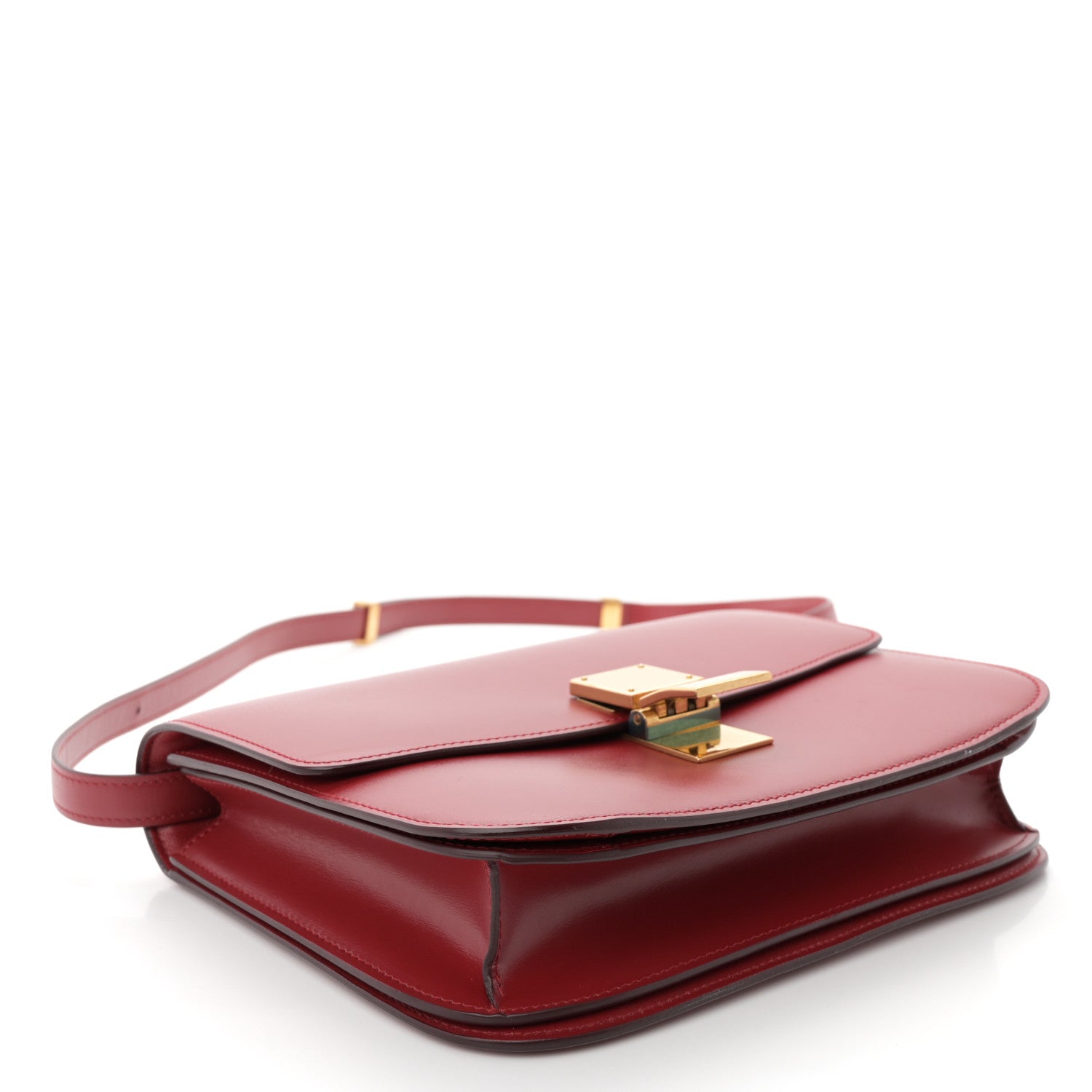 Box Calfskin Medium Classic Box Flap Bag Red