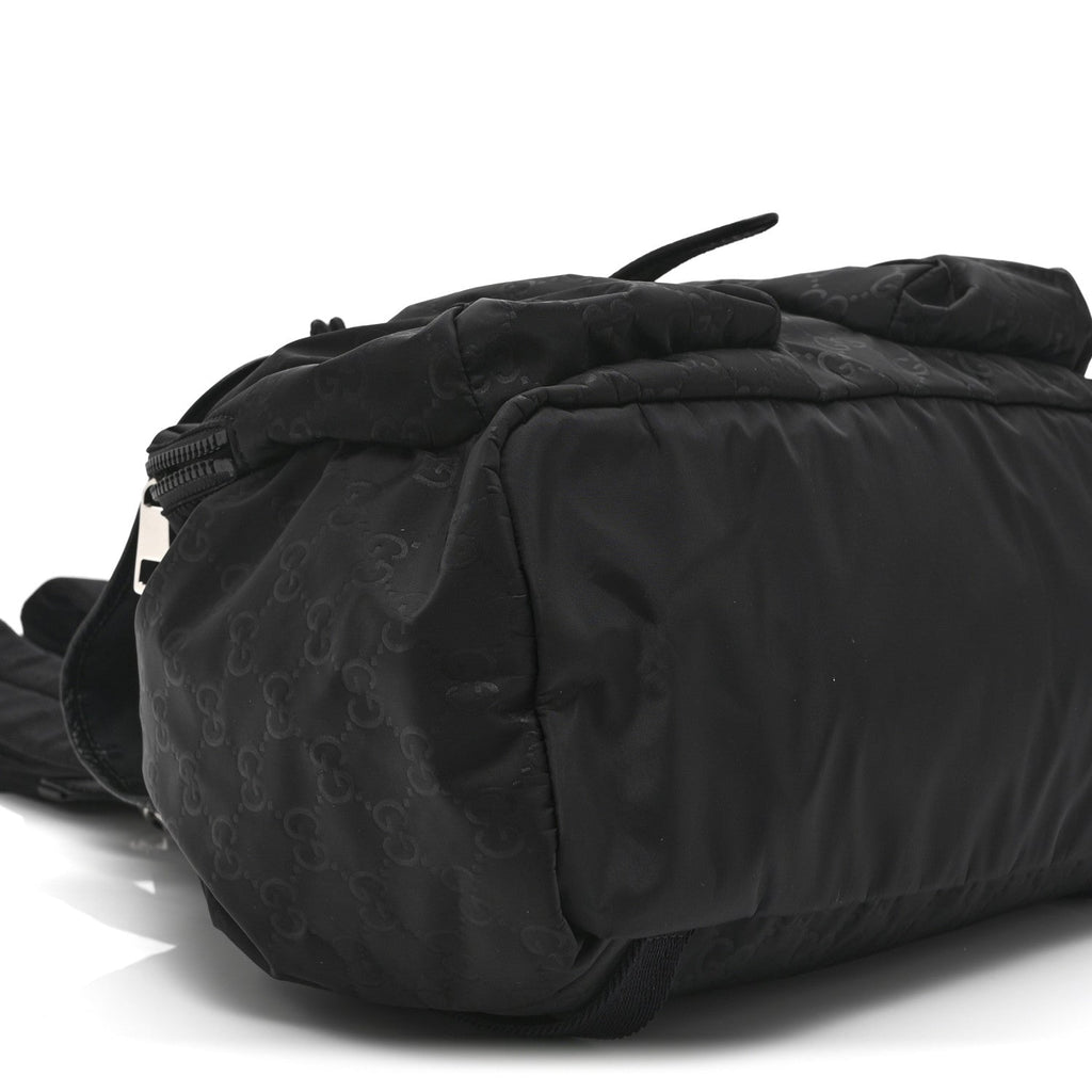 Nylon Monogram Medium Light Single Buckle Backpack Black