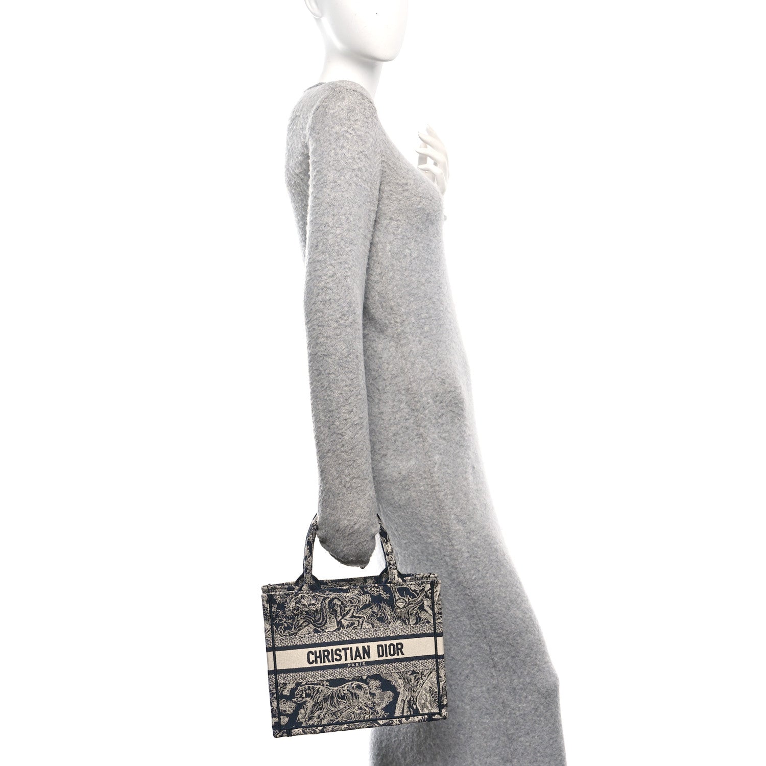 Canvas Embroidered Small Dioriviera Toile De Jouy Book Tote Blue