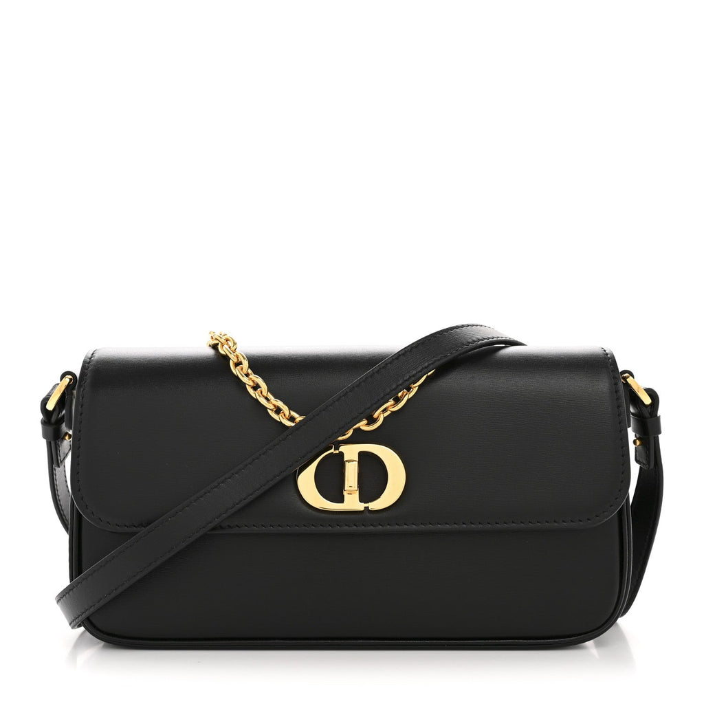 Box Calfskin 30 Montaigne Avenue Pouch Black