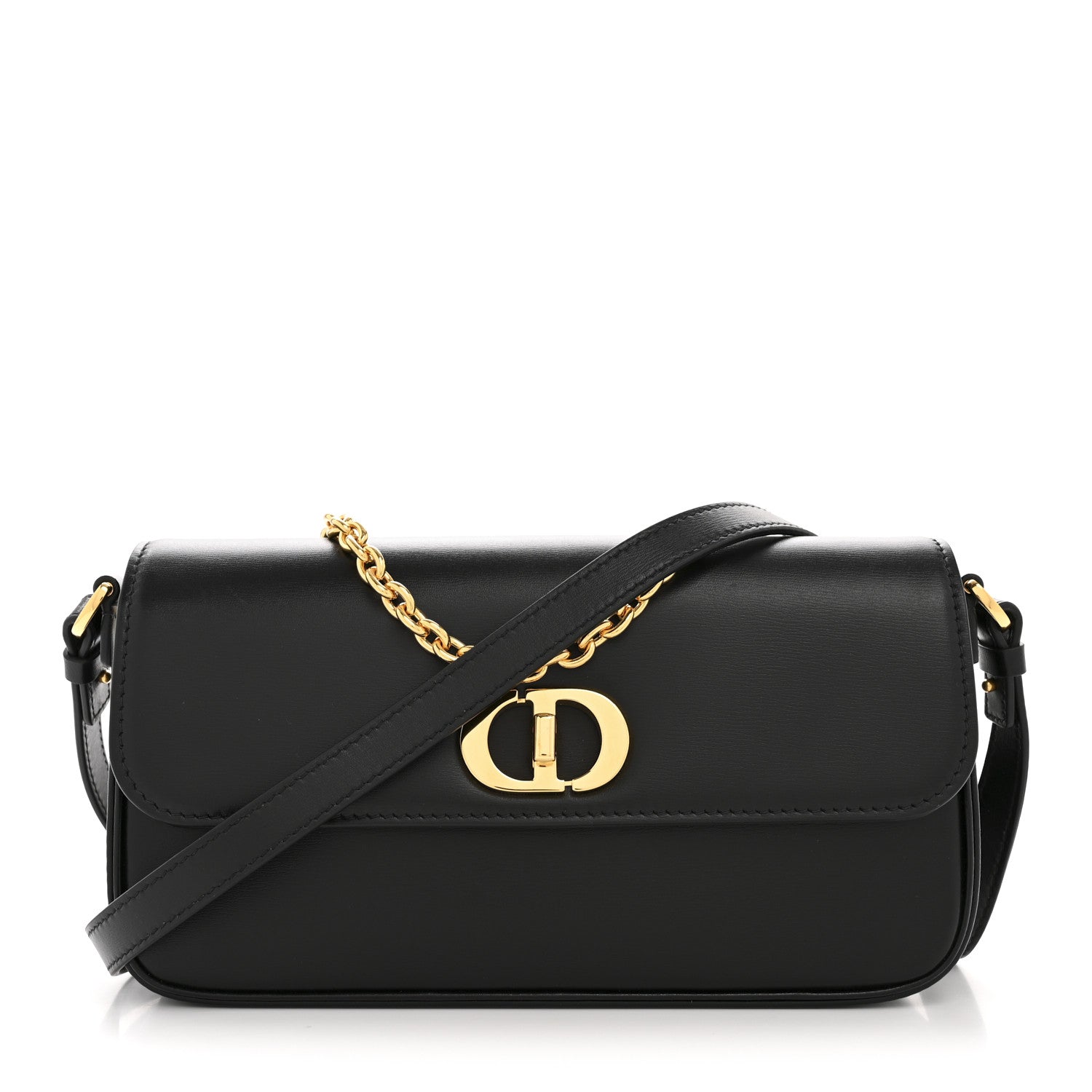 Box Calfskin 30 Montaigne Avenue Pouch Black