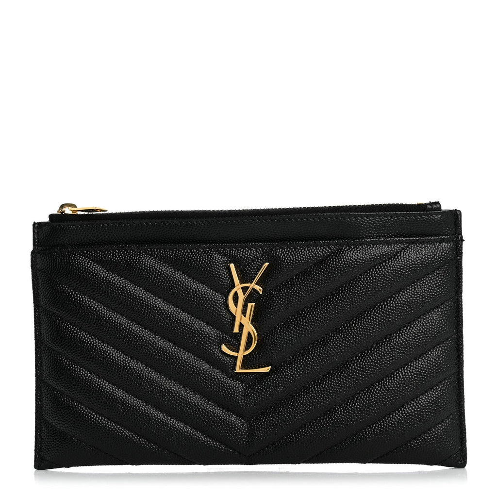 Grain De Poudre Chevron Monogram Bill Pouch Black