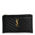 Grain De Poudre Chevron Monogram Bill Pouch Black