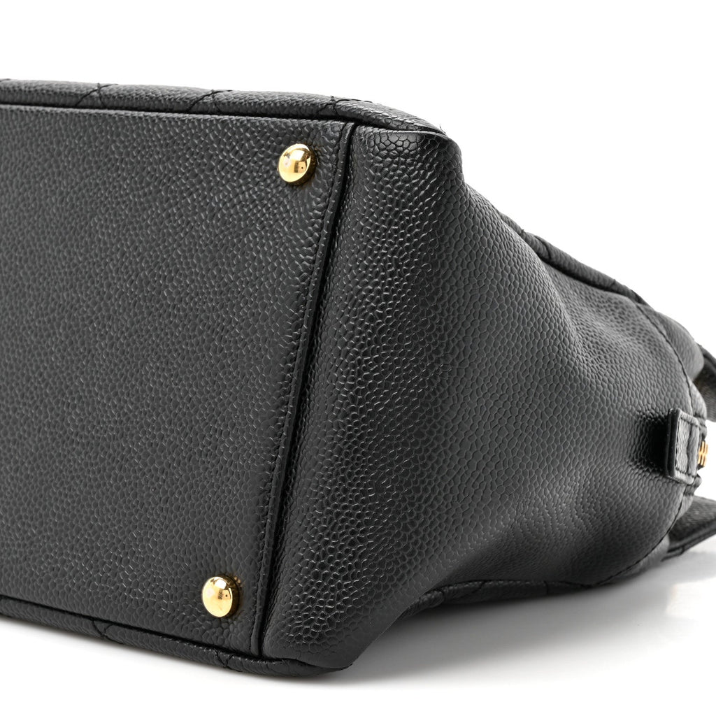 Caviar Quilted Petit Timeless Tote PTT Black