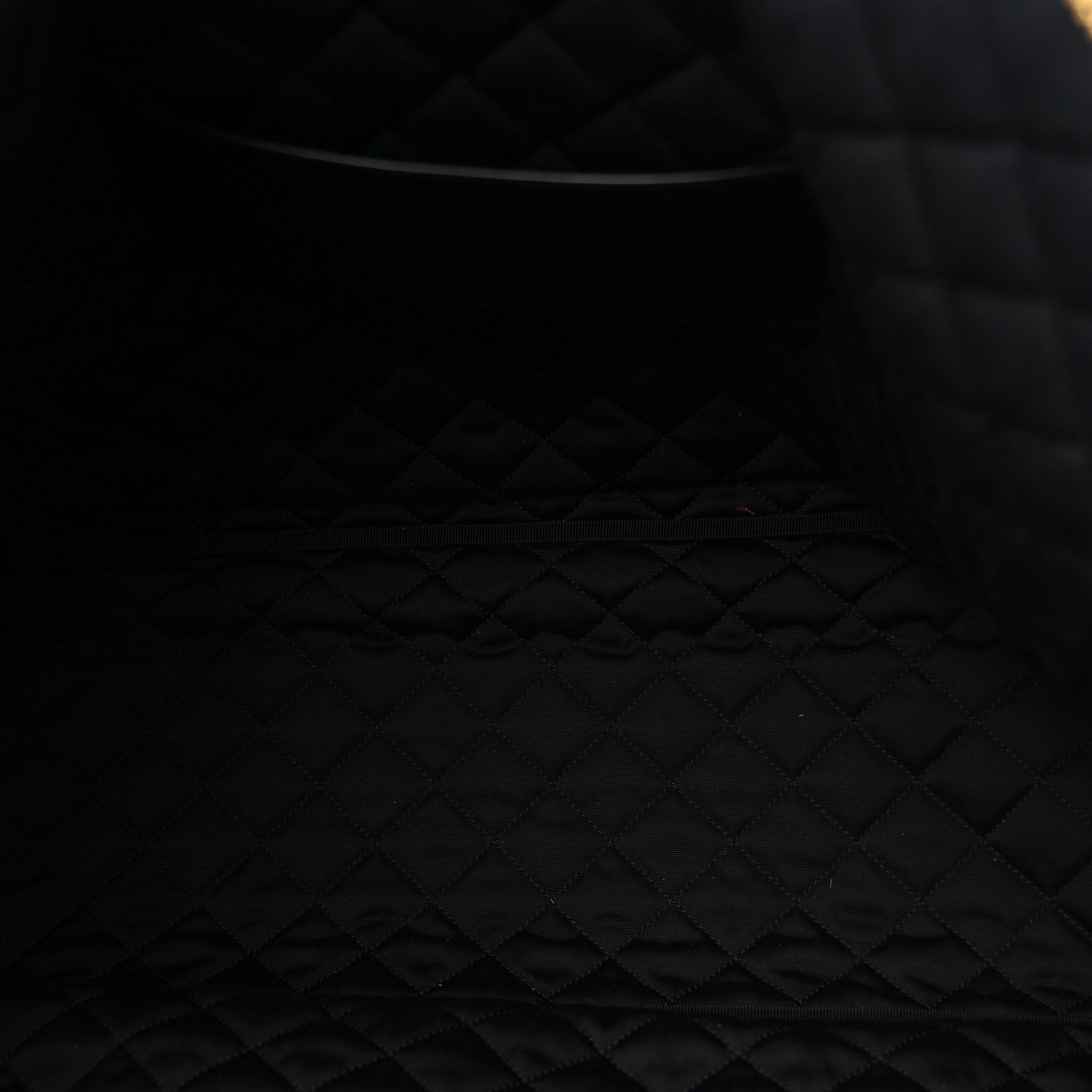 Calfskin Quilted ES Giant Travel Bag Black