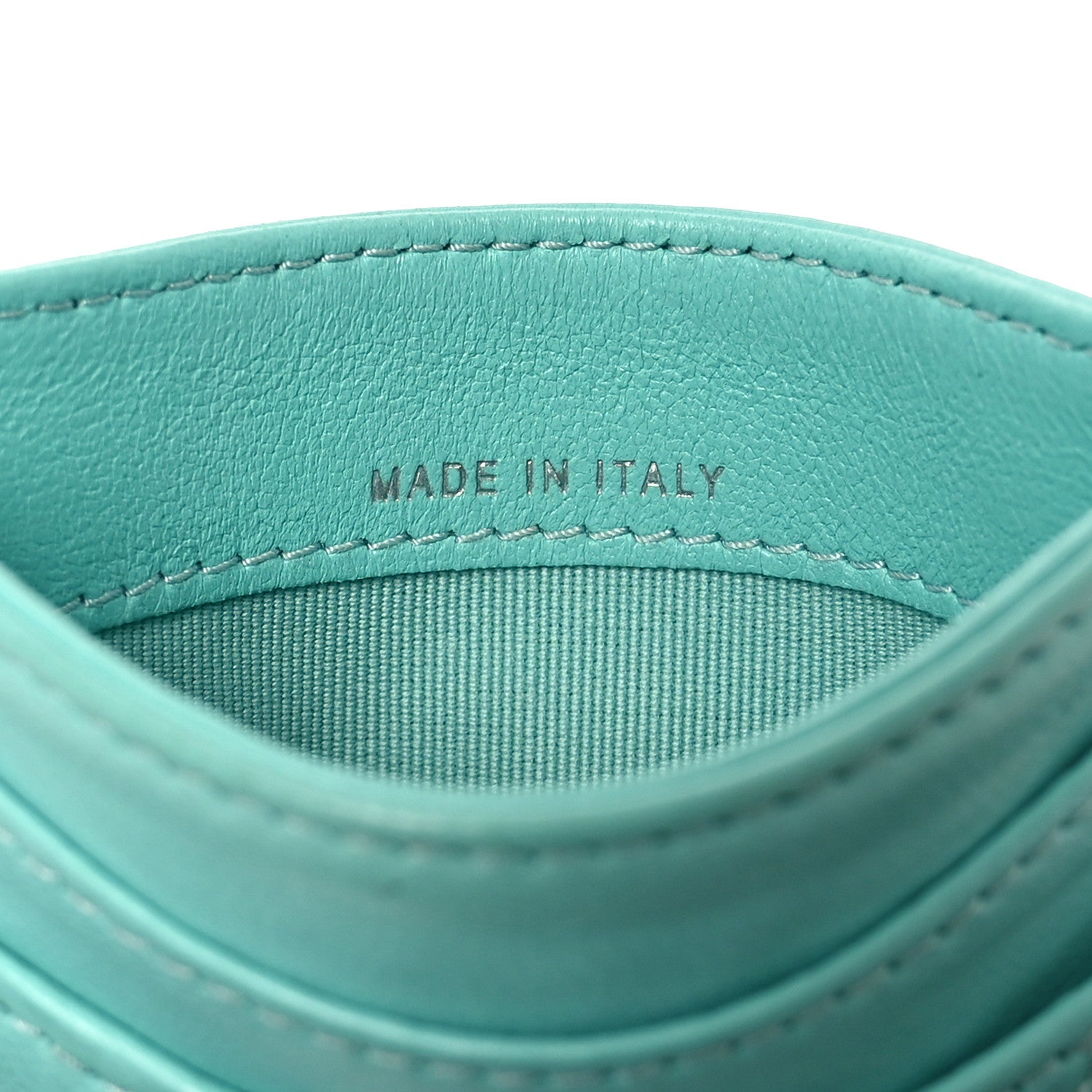 Lambskin Quilted  Holder Turquoise