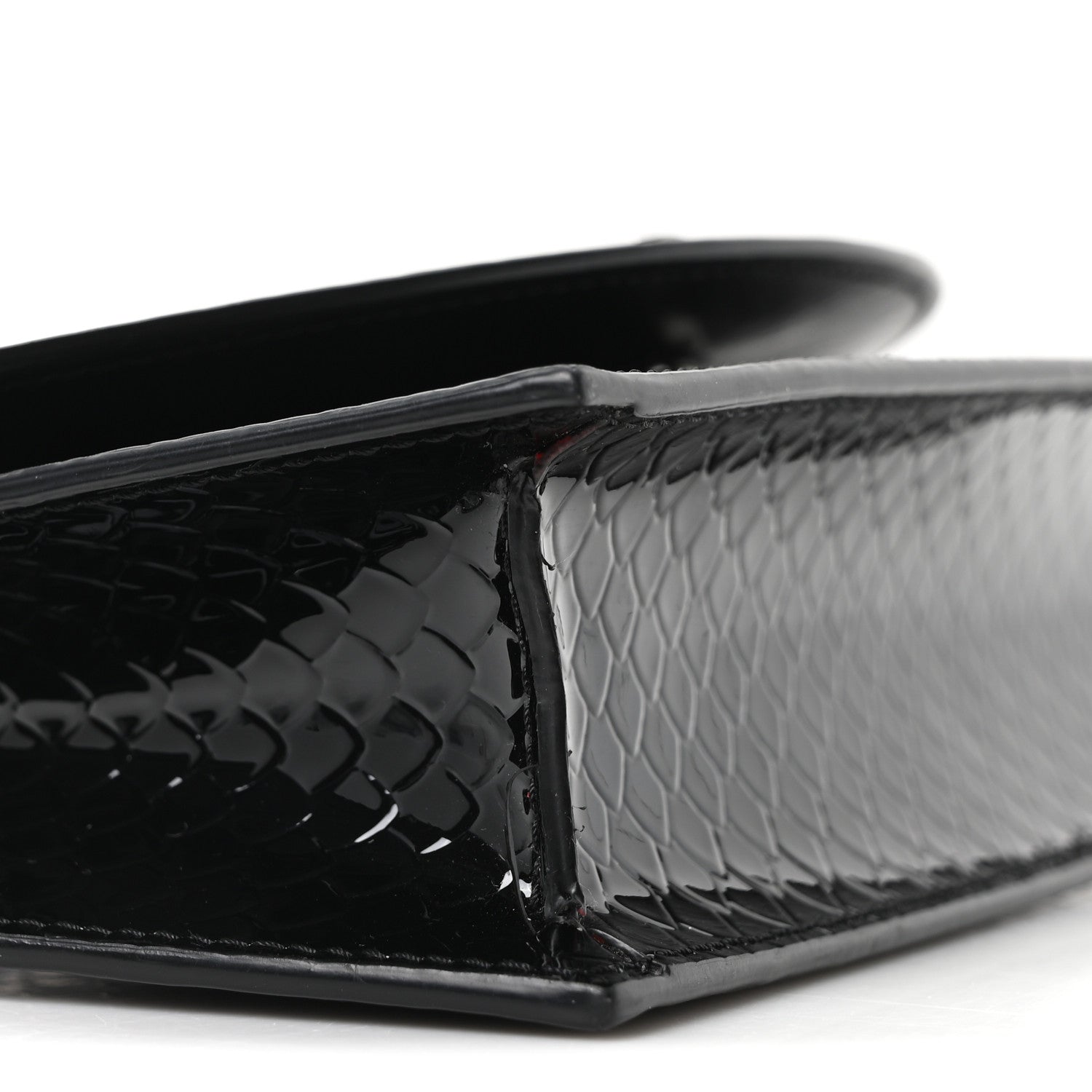 Jurassic Snakeskin Embossed Loubi54 Crossbody Clutch Black
