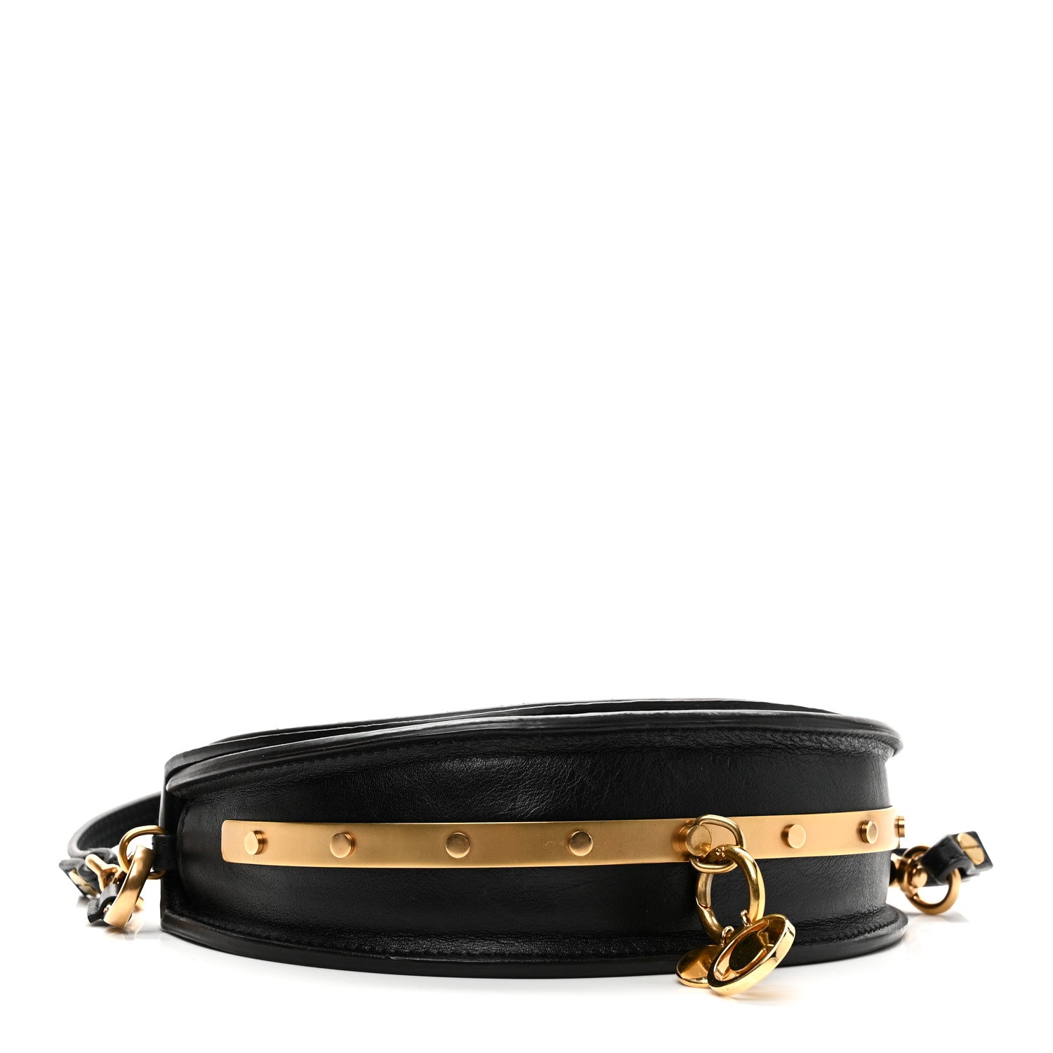 Calfskin Small Nile Bracelet Minaudiere Bag Black
