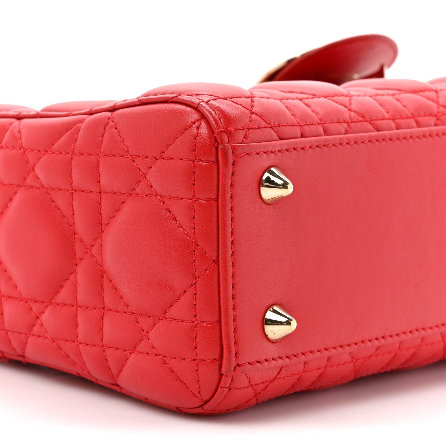 Lambskin Cannage Small My ABCDior Lady Dior Red