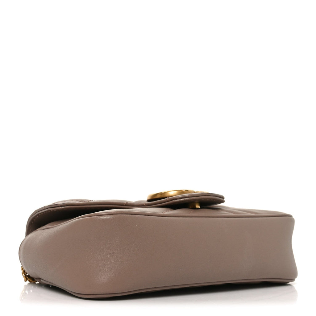 Calfskin Matelasse Super Mini GG Marmont Shoulder Bag Porcelain Rose