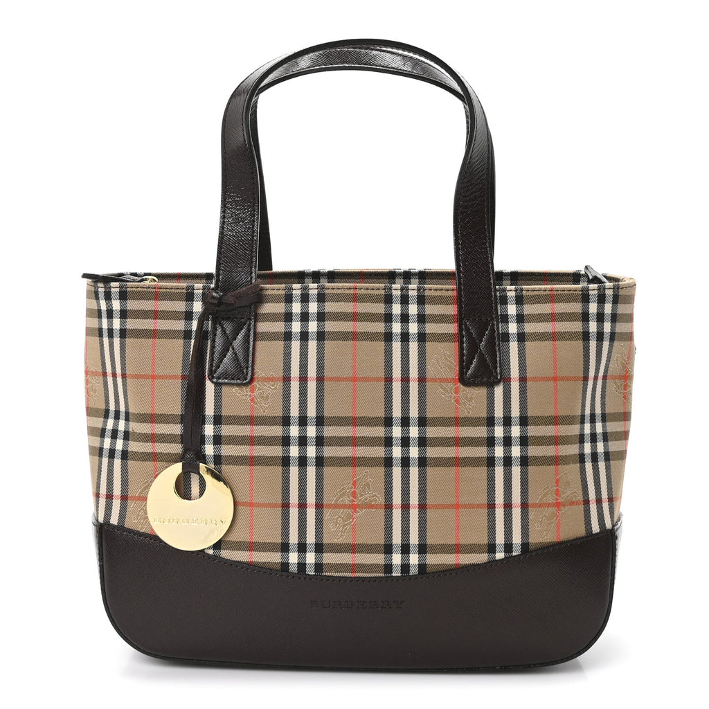 Haymarket Check Small Tote Dark Brown