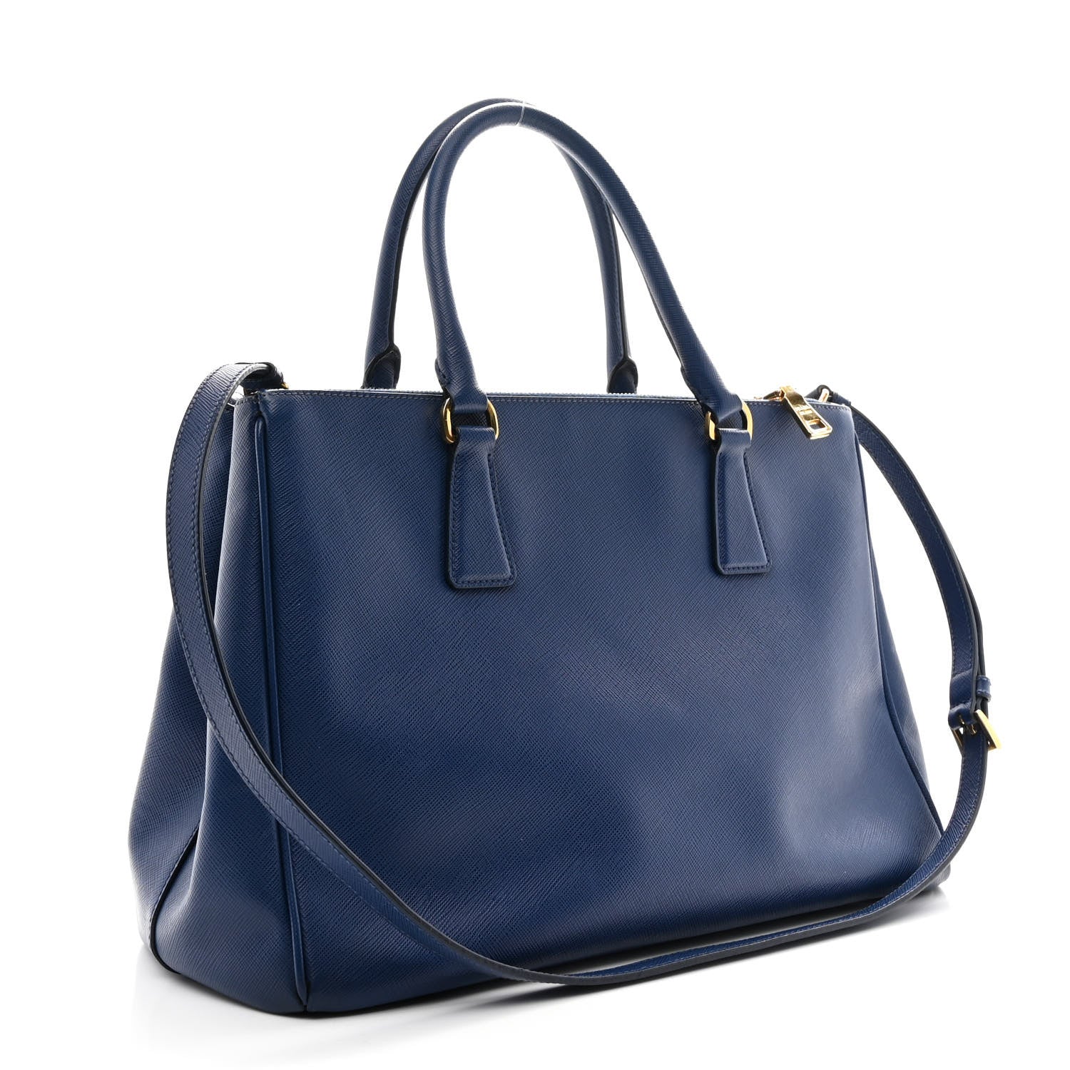 Saffiano Lux Medium Galleria Double Zip Tote Bluette
