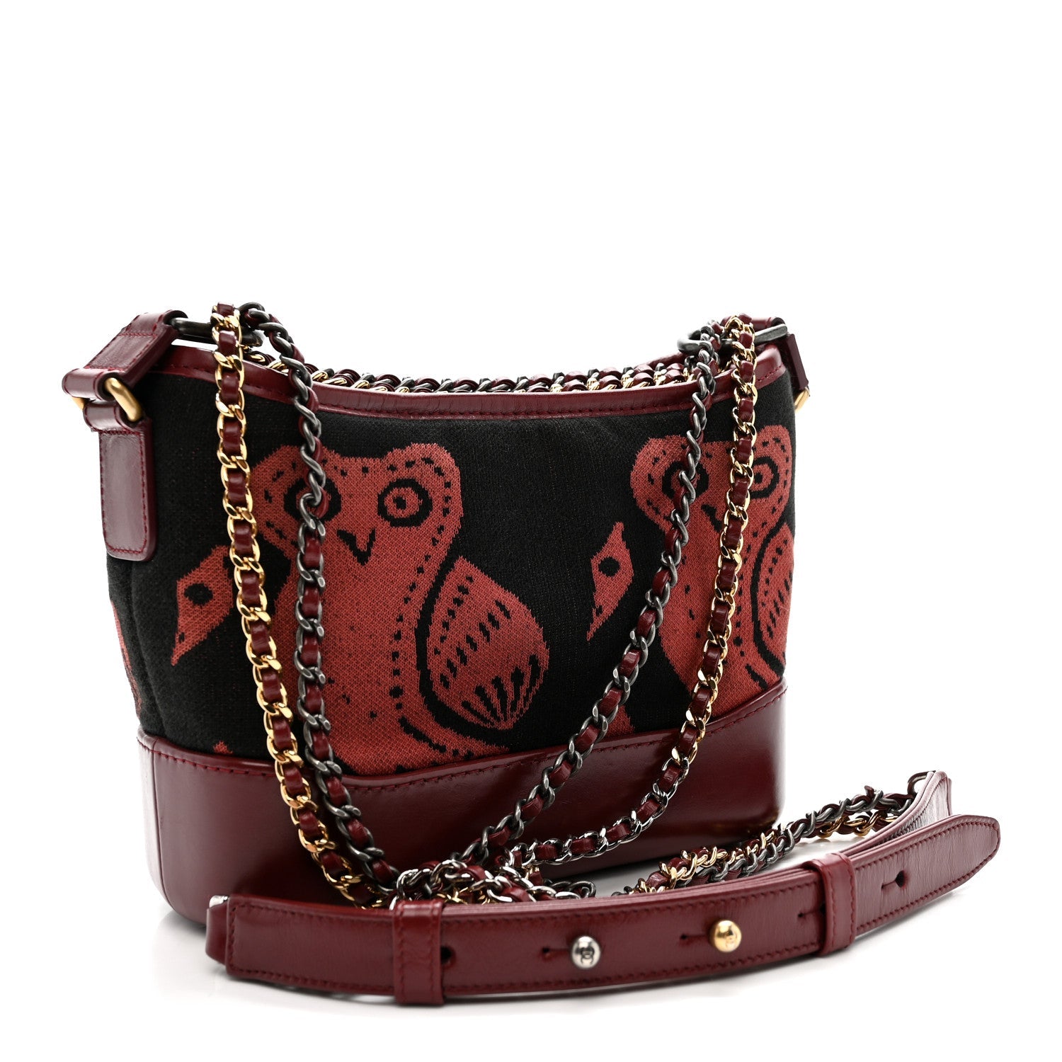 Knit Calfskin Small Gabrielle Hobo Red