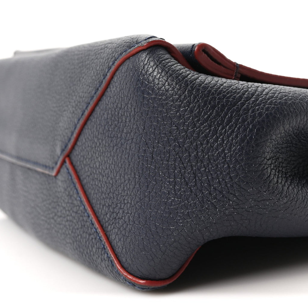 Calfskin Lockme II Chain Bag BB Marine Rouge