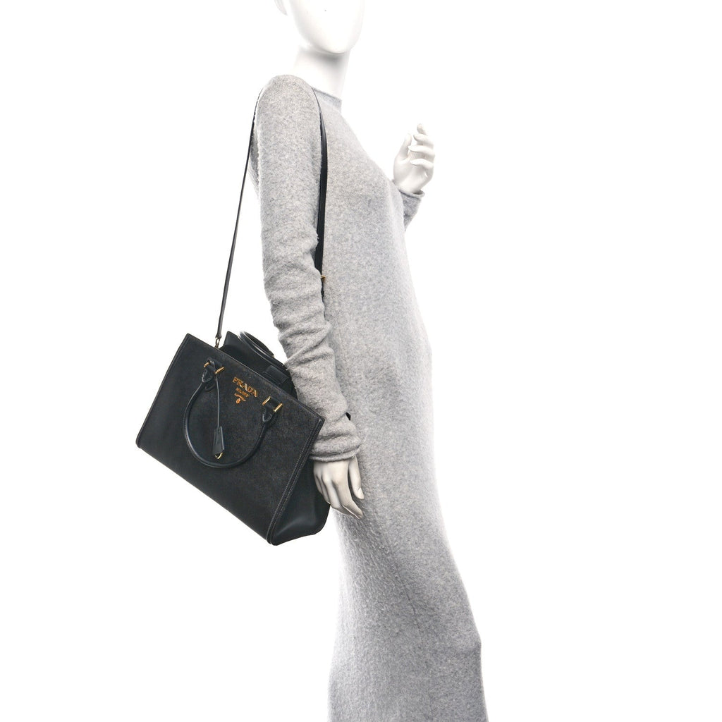 Saffiano Soft Calfskin Tote Black