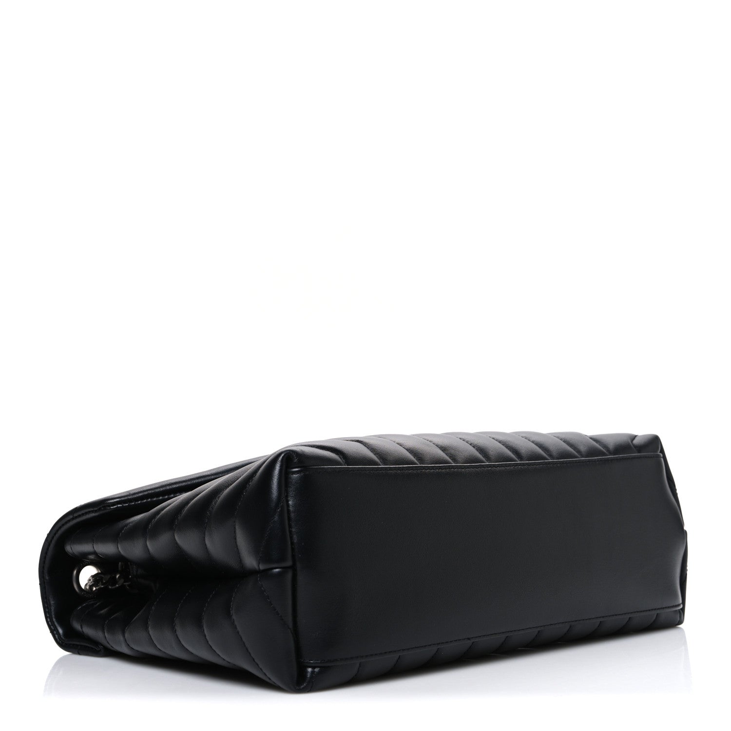 Calfskin Y Quilted Monogram Medium Loulou Chain Satchel Black