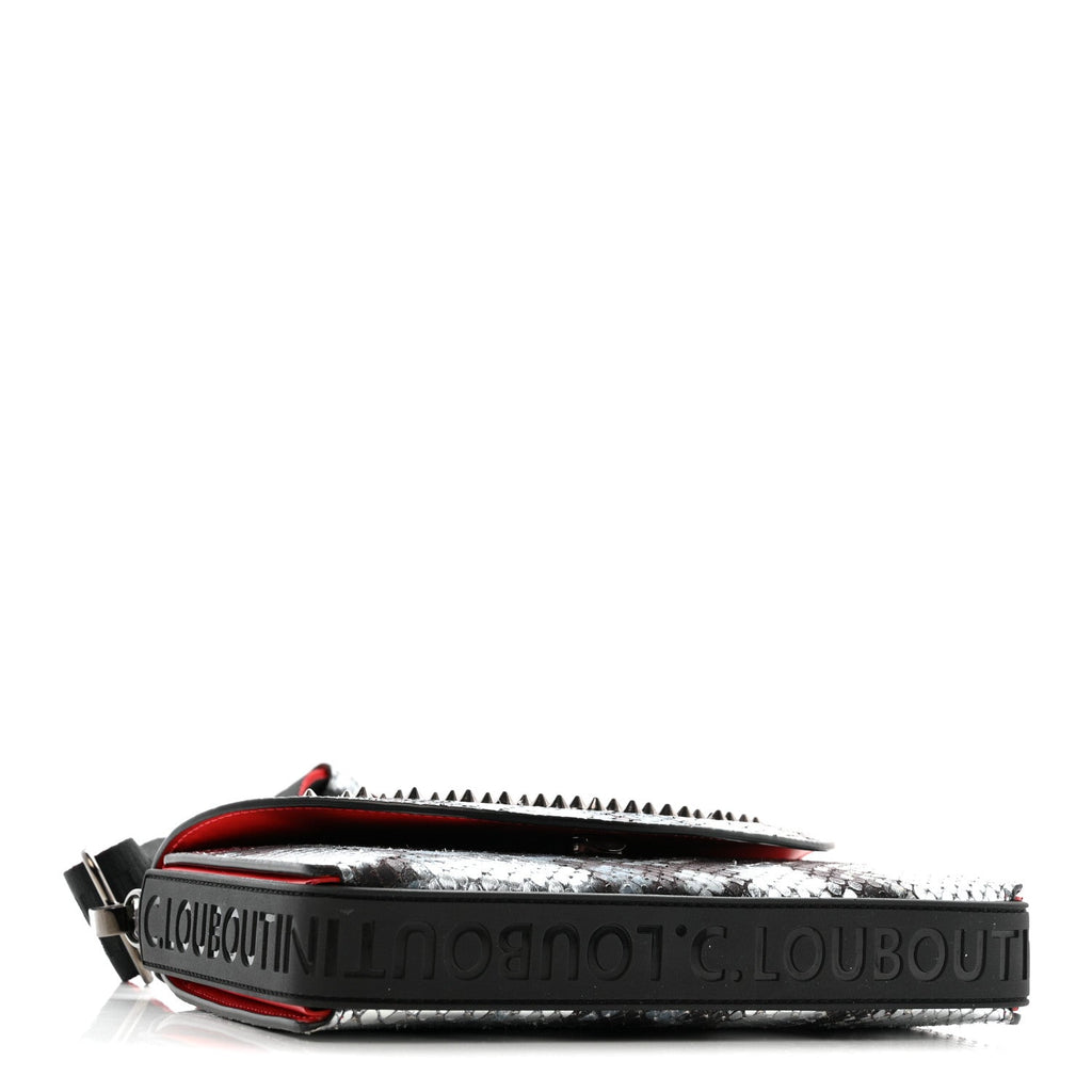 Metallic Snakeskin Spiked Explorafunk Wallet On Strap Gunmetal Black Multicolor