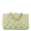 Lambskin Embossed Monogram Pochette Coussin Green