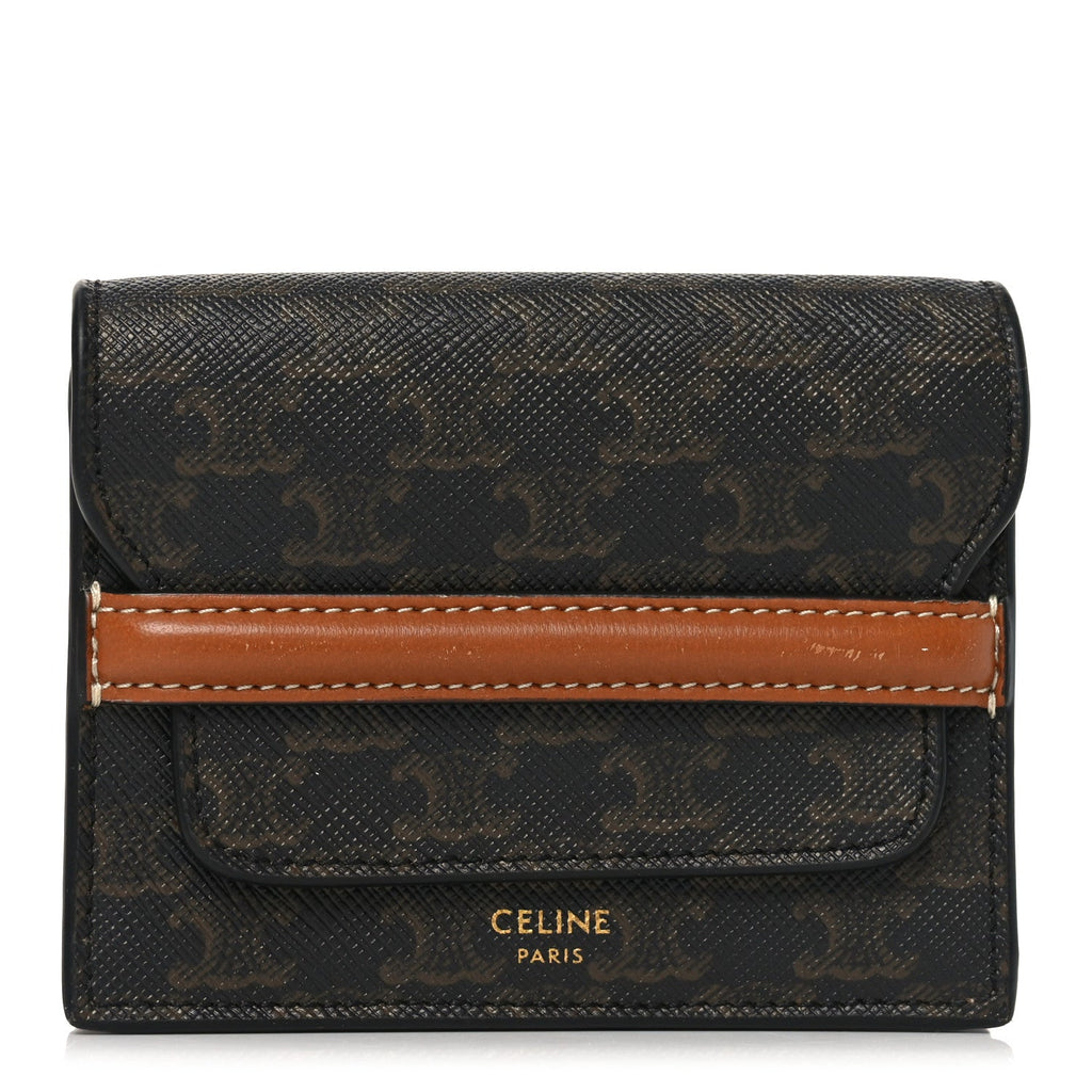 Triomphe Canvas Business  Holder Tan