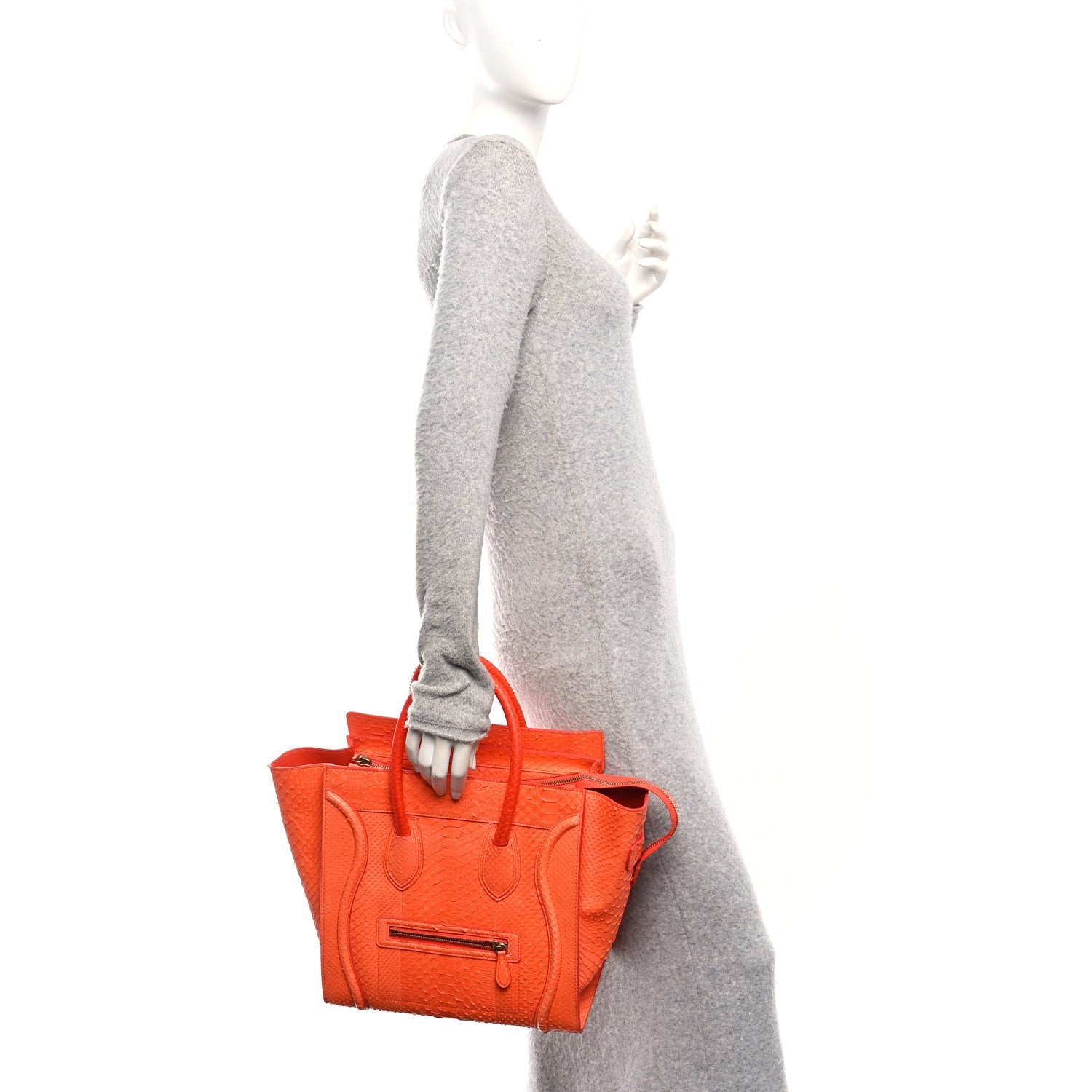 Snakeskin Mini Luggage Orange