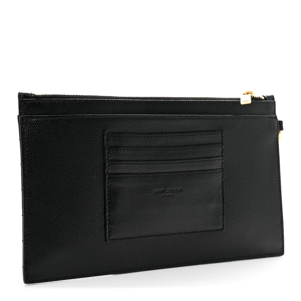 Grain De Poudre Chevron Monogram Large Bill Pouch Black