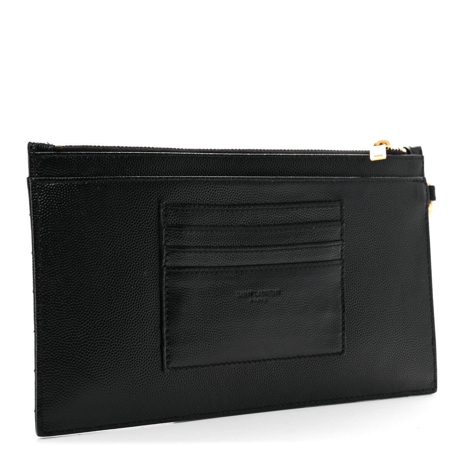 Grain De Poudre Chevron Monogram Large Bill Pouch Black