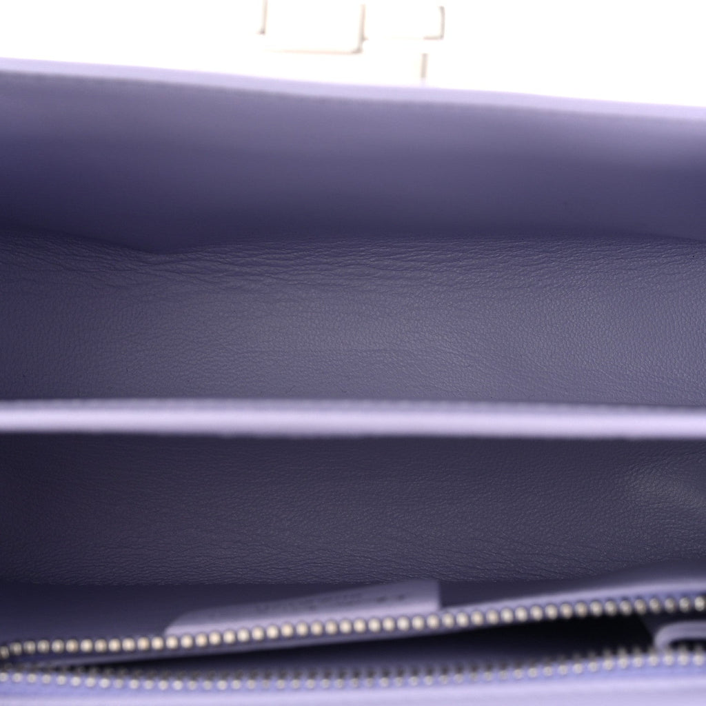 Brushed Off Calfskin Mini Iconic Top Handle Bag New Lavender