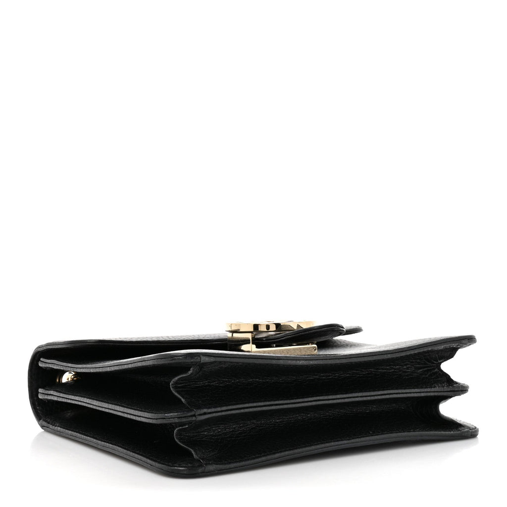 Dollar Calfskin Small Interlocking G Shoulder Bag Black