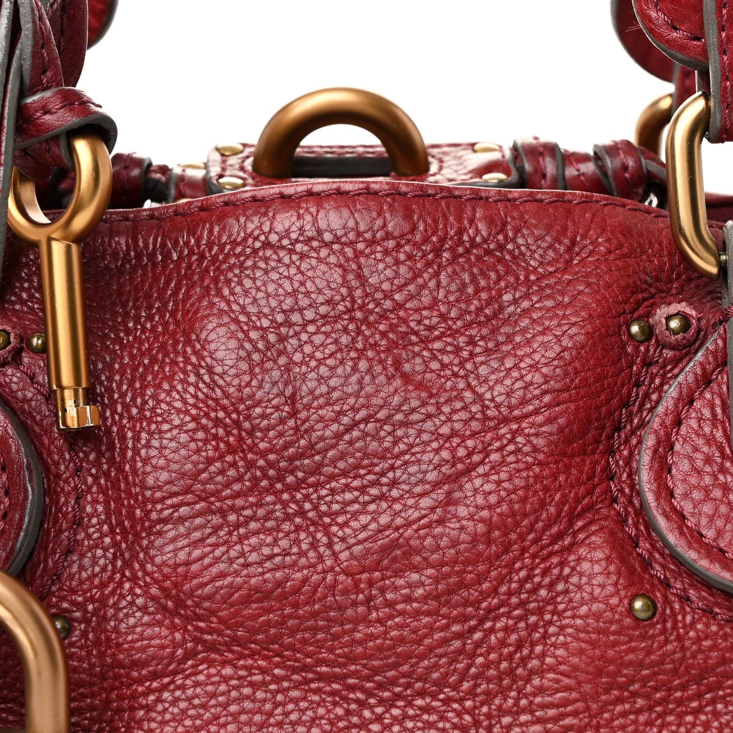 Calfskin Medium Paddington Satchel Dark Red