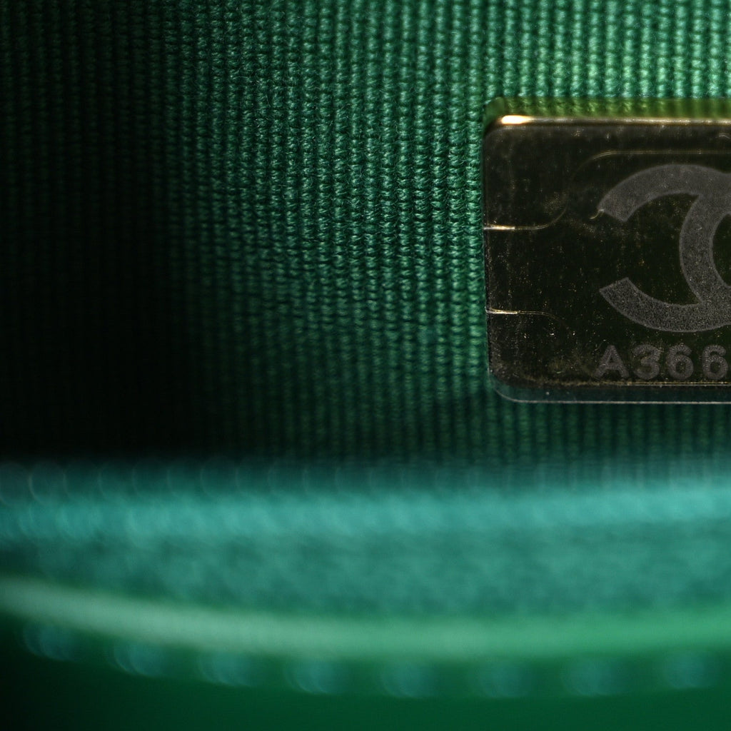 Shiny Aged Calfskin Quilted Nano Kelly Shopper Green
