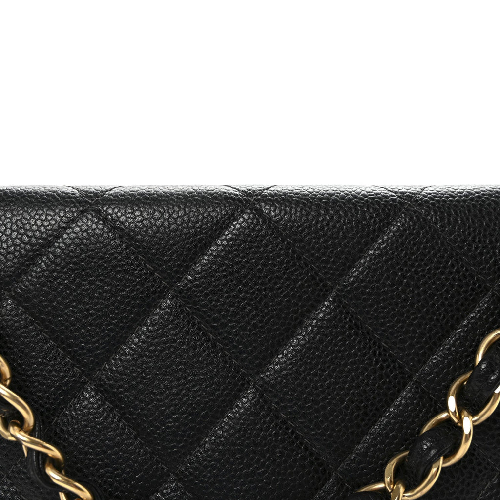 Caviar Quilted Jumbo Single Flap Black