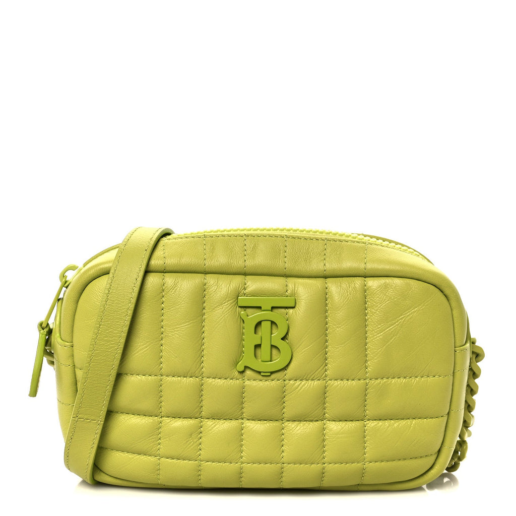 Lambskin Quilted Mini Lola Camera Bag Vivid Vivid Lime