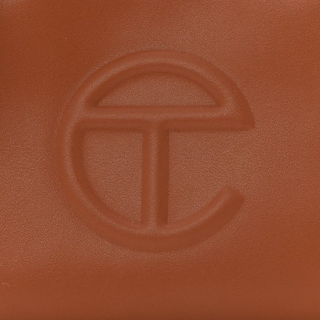 Vegan Leather Small Shopping Bag Tan