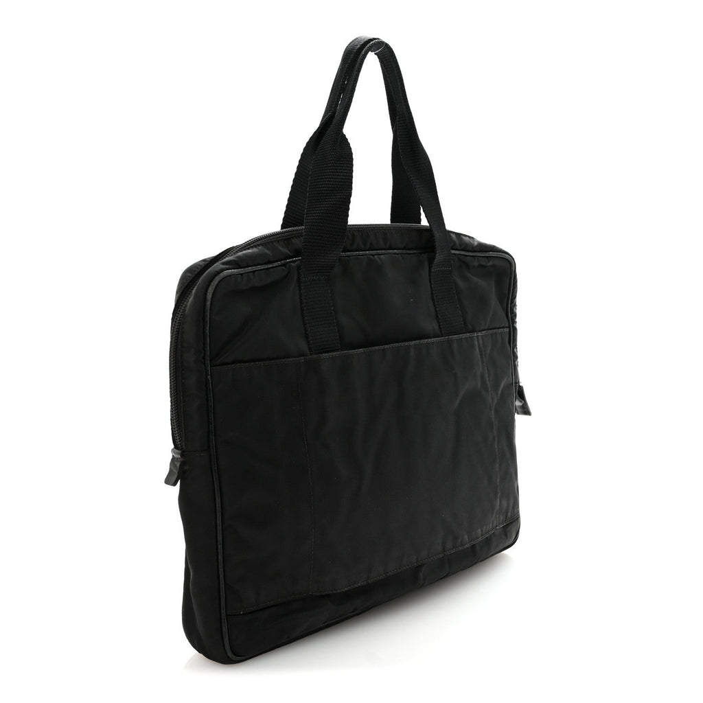 Saffiano Tessuto Nylon Small Briefcase Black