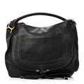 Calfskin Large Marcie Satchel Black