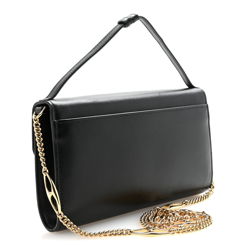 Smooth Calfskin Small Zumi Top Handle Shoulder Bag Black