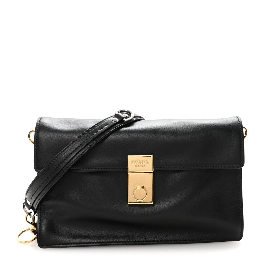Calfskin Soft Sound Charms Shoulder Bag Black