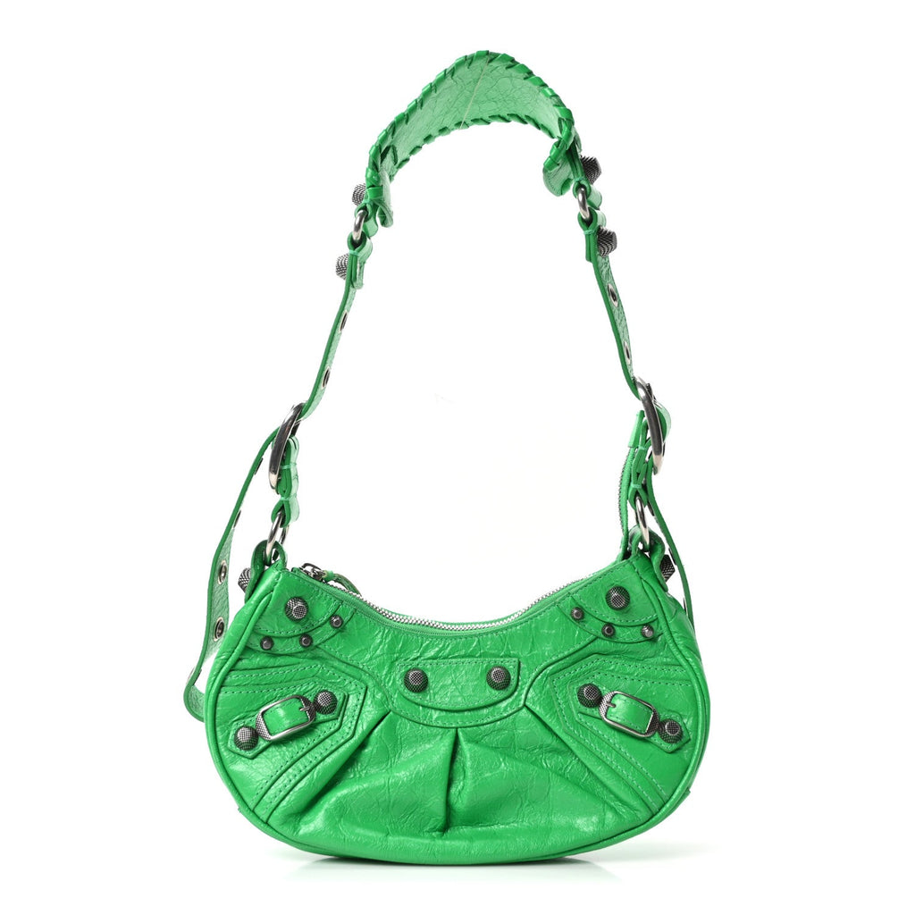 Agneau Arena Le Cagole Shoulder Bag XS Vivid Green