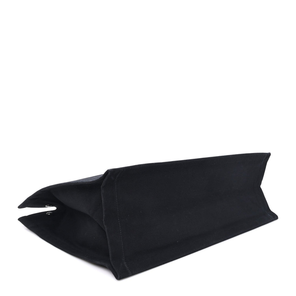 Linen Calfskin Rive Gauche Tote Black