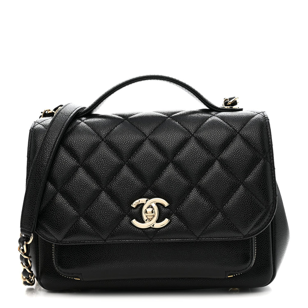 Caviar Quilted Medium Business Affinity Flap Black