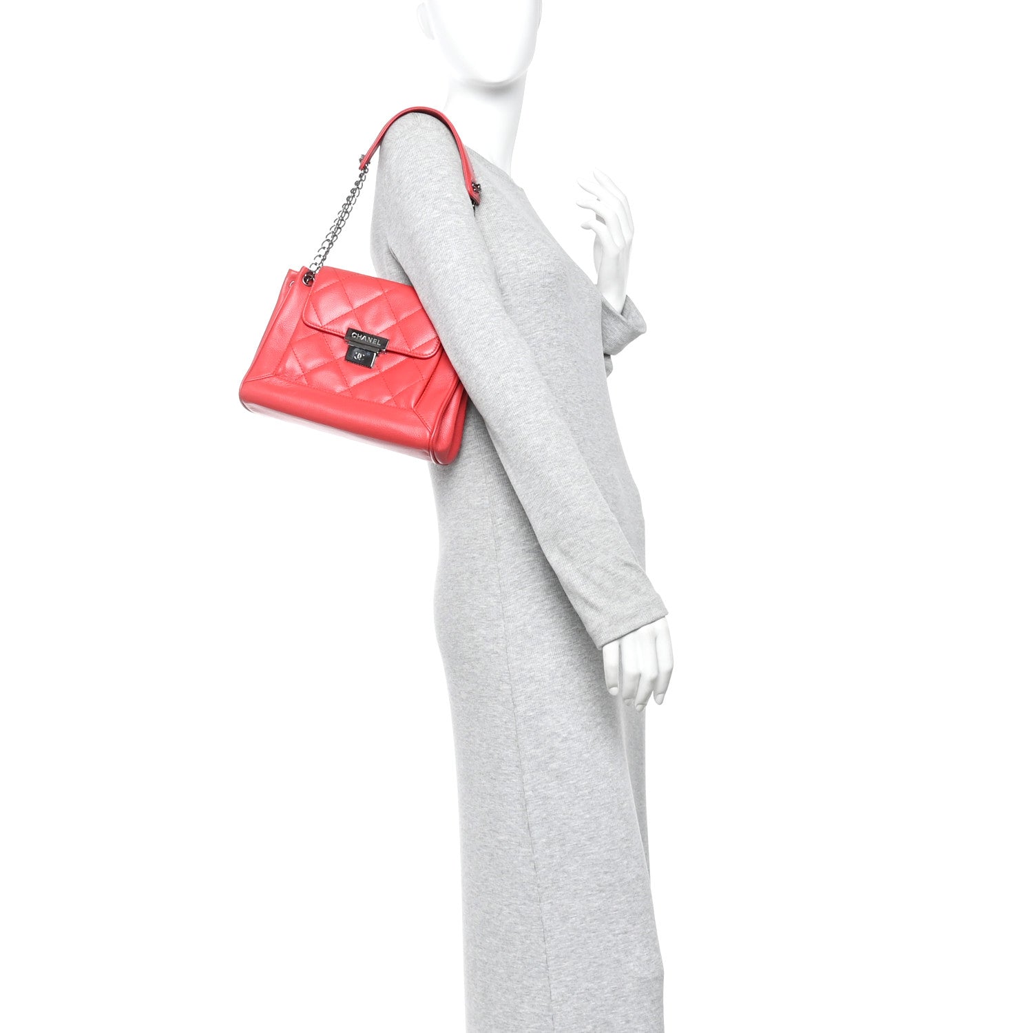 Caviar Small Accordion Flap Red