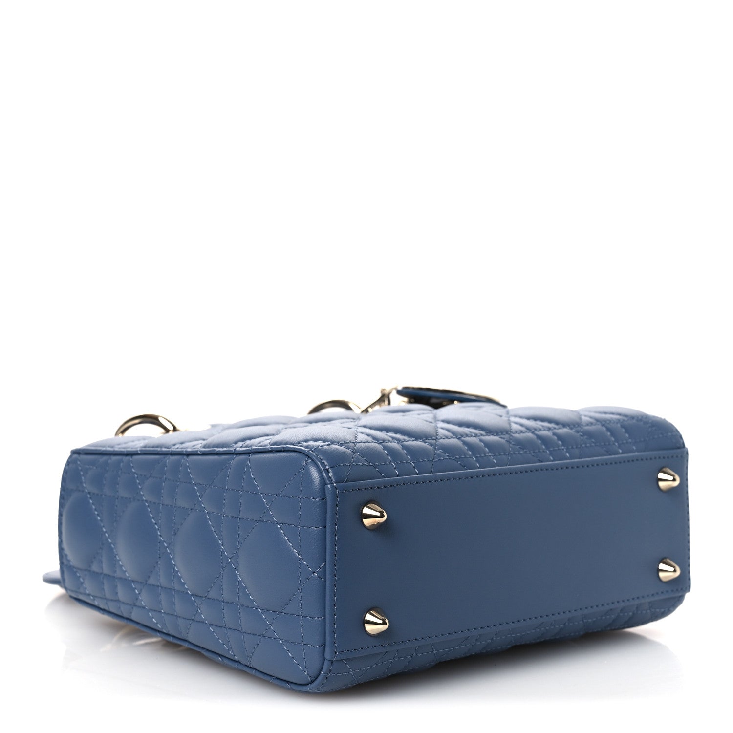 Lambskin Cannage Small My ABCDior Lady Dior Blue Denim