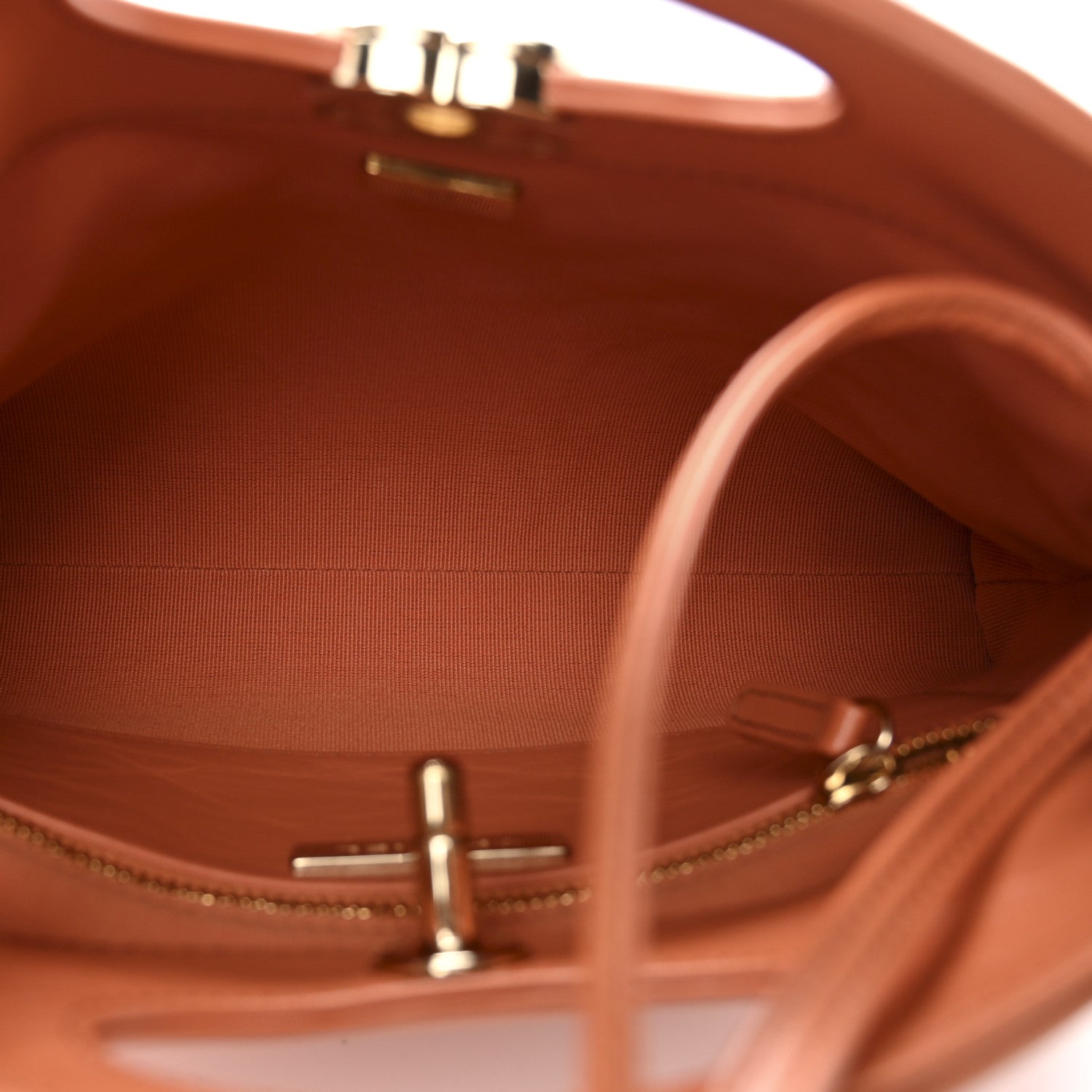 Shiny Crumpled Calfskin Quilted Mini 31 Shopping Bag Orange