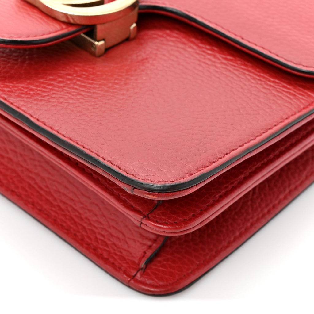 Dollar Calfskin Small Interlocking G Shoulder Bag Red
