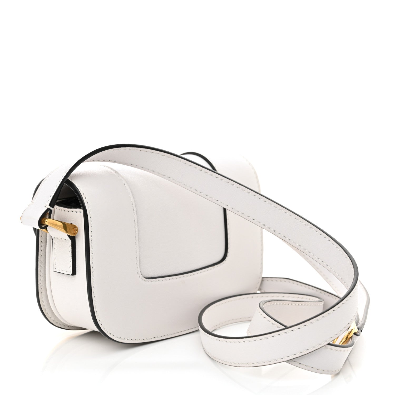 Calfskin Small Supervee Crossbody Bag Optic White