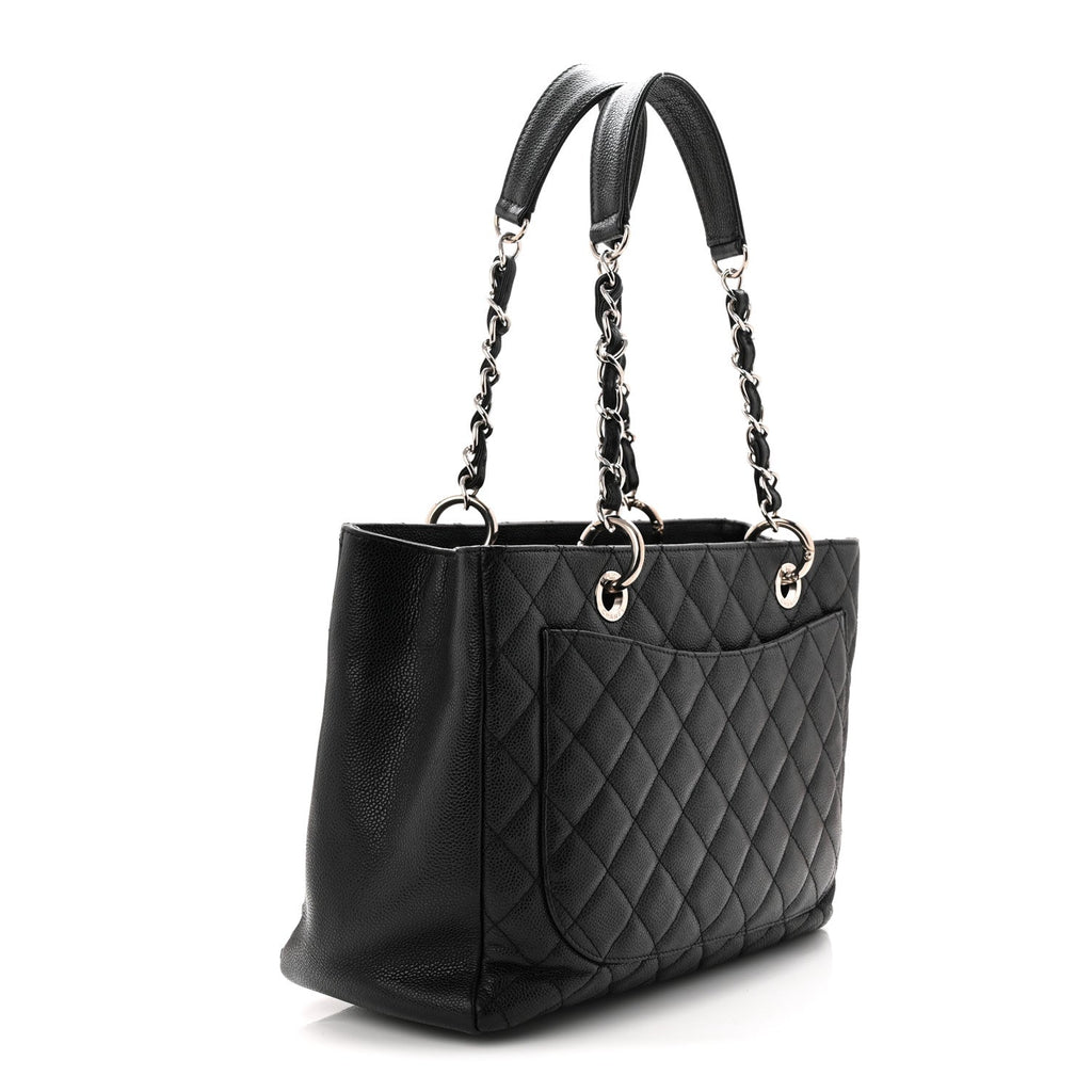 Caviar Quilted Grand Shopping Tote GST Black