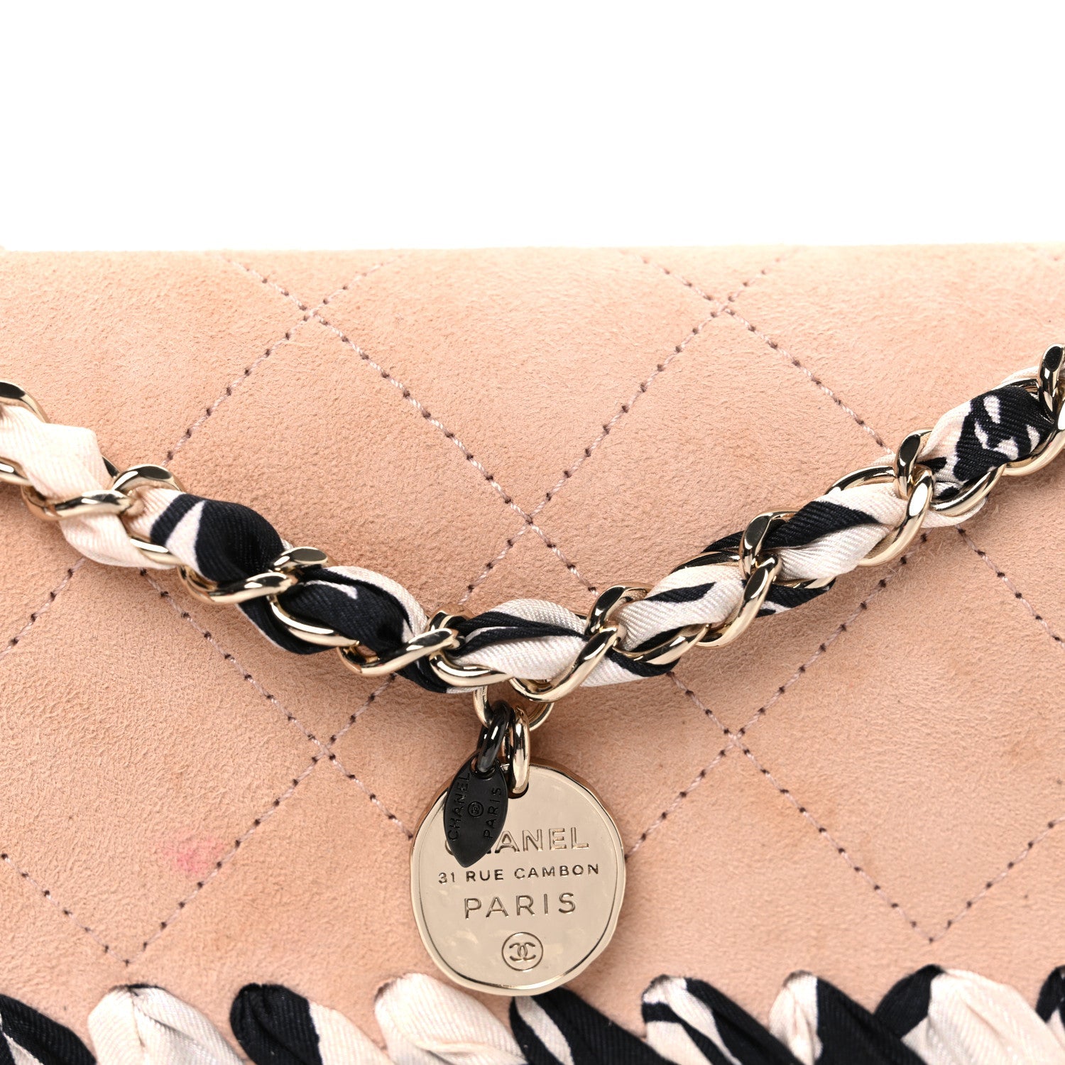Suede Calfskin Braided Mini My Own Frame Flap Beige