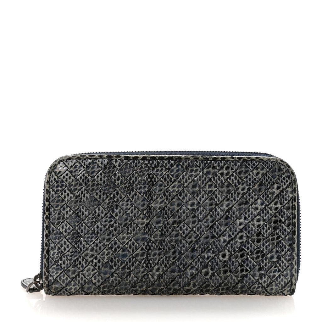 Ayers Intrecciato Ayers Zip Around Wallet Blue