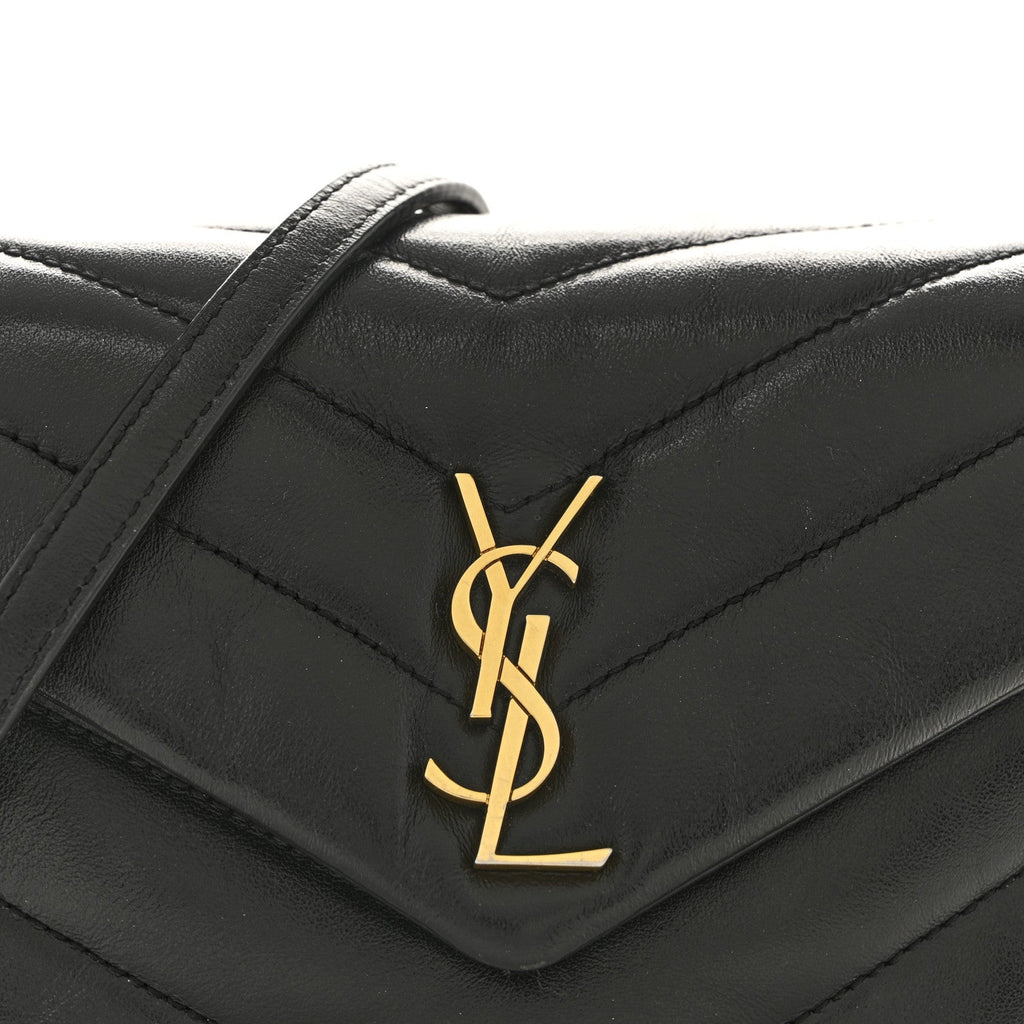 Calfskin Y Quilted Monogram Toy Loulou Crossbody Bag Black