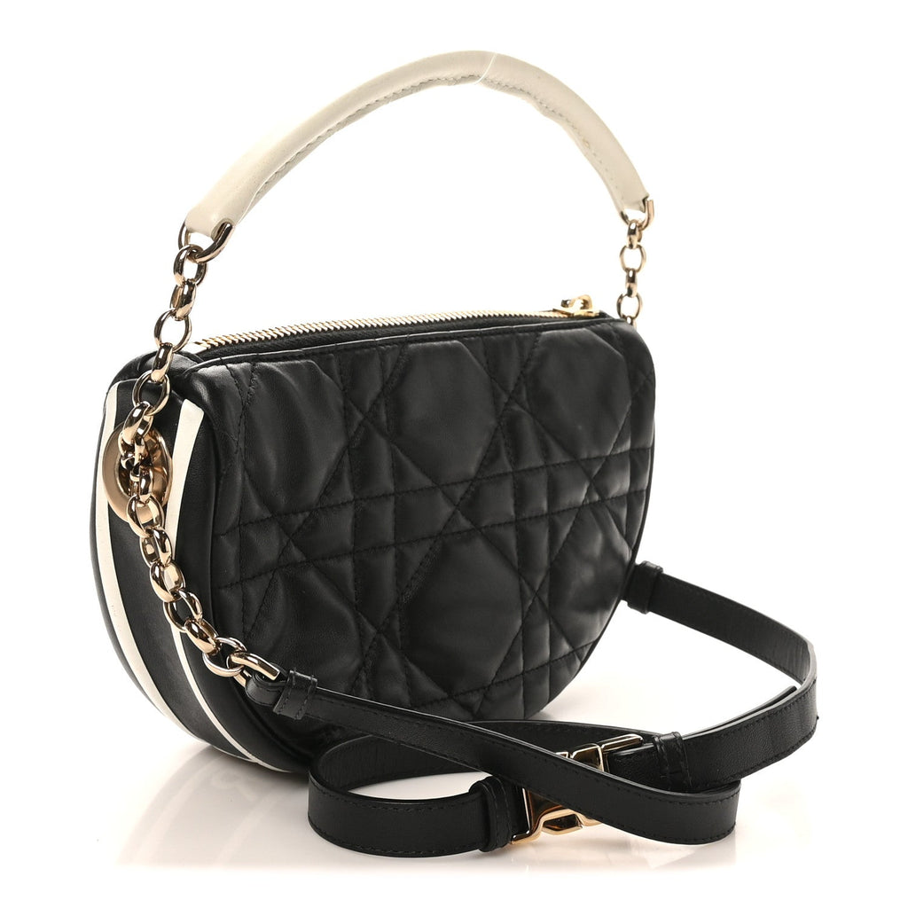 Lambskin Cannage Small Dior Vibe Hobo Bag Black
